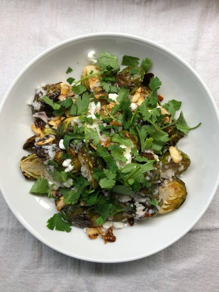 Brussel Sprouts Goat Cheese Beurre Blanc Almonds Cilantro