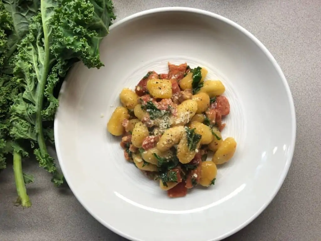 Gnocchi with Pancetta, Tomato, and Kale