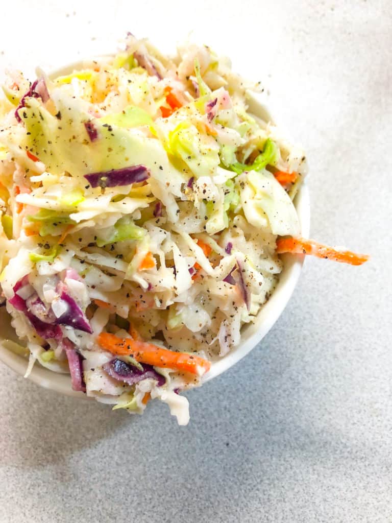 Tangy Coleslaw with Onions and Black Pepper - Feast and Flight